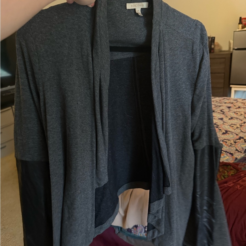 Bordeaux Black and Gray Cardigan